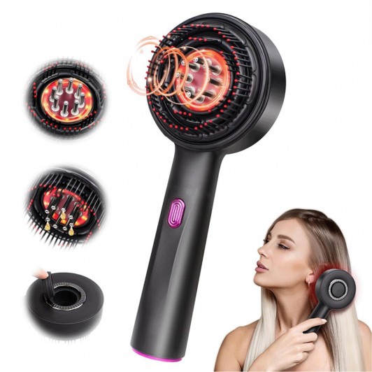 Perie Electrica 3 in 1 cu Terapie prin Lumina Rosie si Masaj pentru Scalp, Difuzor de Uleiuri