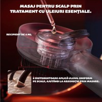 Perie Electrica 3 in 1 cu Terapie prin Lumina Rosie si Masaj pentru Scalp, Difuzor de Uleiuri