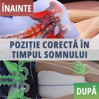 Perna Ortopedica pentru Genunchi din Spuma cu Memorie, Banda de Fixare si Husa Detasabila, Alba