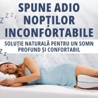 Perna Ortopedica pentru Genunchi din Spuma cu Memorie, Banda de Fixare si Husa Detasabila, Alba