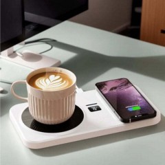 Suport de Cana cu Incalzire Electrica si Incarcare Wireless, Control de Temperatura, Smart