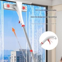 Stergator pentru Geamuri cu Pulverizator, Racleta din Silicon si Laveta, 125 x 26 cm Stergator pentru Geamuri cu Pulverizator, Racleta din Silicon si Laveta, 125 x 26 cm