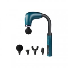 Aparat de Masaj Tip Pistol cu Brat Extensibil, 4 Capete, 5 Viteze si Incarcare Rapida