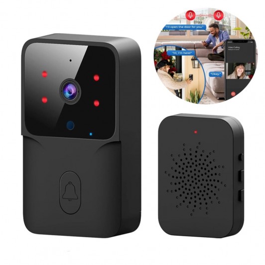 Sonerie Video cu Camera Wireless 720P, Microfon Bidirectional, Alerta Vizuala, WiFi Sonerie Video cu Camera Wireless 720P, Microfon Bidirectional, Alerta Vizuala, WiFi