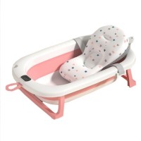 Cadita de Baie Pliabila pentru Bebelusi cu Termometru Digital si Pernita Hipoalergenica