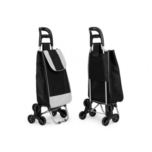 Carucior pentru Cumparaturi cu Cadru din Aluminiu, Pliabil, 6 Roti, Capacitate Mare, Negru Carucior pentru Cumparaturi cu Cadru din Aluminiu, Pliabil, 6 Roti, Capacitate Mare, Negru