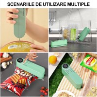 Aparat de Vidat si Sigilat Alimente 3 in 1, Portabil, pentru Solide si Lichide Aparat de Vidat si Sigilat Alimente 3 in 1, Portabil, pentru Solide si Lichide