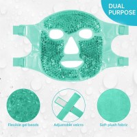 Masca Terapeutica pentru Ochi si Fata cu Gel pentru Incalzire sau Racire, Reutilizabila, Verde