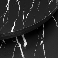 Set de Masute pentru Cafea 2 in 1, Aspect Marmura Neagra, Structura Metalica, 53x43 cm