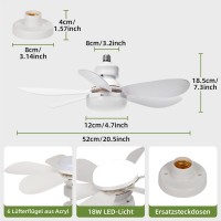 Ventilator de Tavan cu Bec LED, Putere 40W, Telecomanda, Dimensiuni 52x20 cm, Culoare Alb