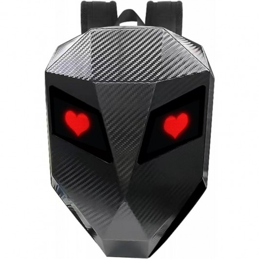 Rucsac Modern cu Ecran LED, Protectie la Apa, Centuri de Siguranta, Design Ergonomic, Negru Carbon