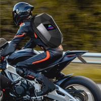 Rucsac Modern cu Ecran LED, Protectie la Apa, Centuri de Siguranta, Design Ergonomic, Negru Carbon