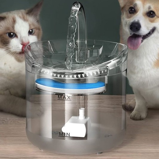 Dispenser de Apa cu Sistem de Filtrare, pentru Pisici si Caini, 1.8 L, Material Transparent Dispenser de Apa cu Sistem de Filtrare, pentru Pisici si Caini, 1.8 L, Material Transparent