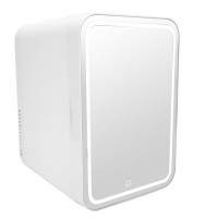Mini Frigider pentru Machiaj si Cosmetice, Capacitate 8L, cu Oglinda LED, Portabil, Alb