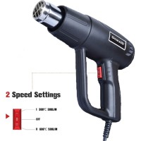 Pistol cu Aer Cald, Suflanta Aer Cald, 2000 W, 600 °C Temperatura Maxima, 2 Trepte de putere, Negru