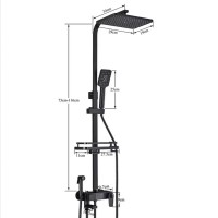 Sistem de Dus Premium cu Ecran LCD, 5 Moduri de Curgere, Dus Ploaie si Para, Negru Mat