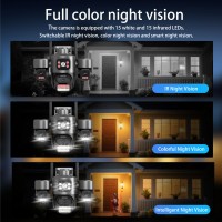 Camera WiFi cu 3 Lentile, Rezistenta la Apa, Vedere de Noapte, Rezolutie 3MP, Alarma si Difuzor