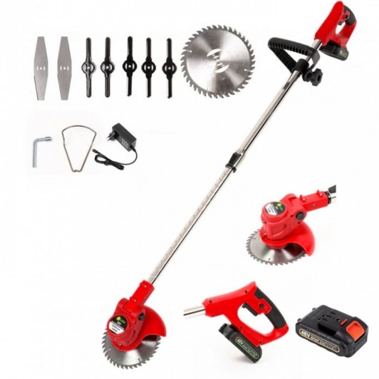 Trimmer electric, acumulator 48V, 1500 W, tija extensibila, rotire 180 de grade, Rosu Trimmer electric, acumulator 48V, 1500 W, tija extensibila, rotire 180 de grade, Rosu