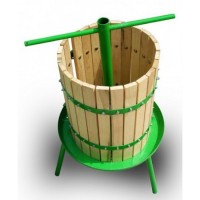 Teasc, presa din lemn pentru zdrobit struguri, fructe, 40 L, diametru cos 35 cm
