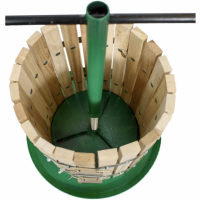 Teasc, presa din lemn pentru zdrobit struguri, fructe, 40 L, diametru cos 35 cm