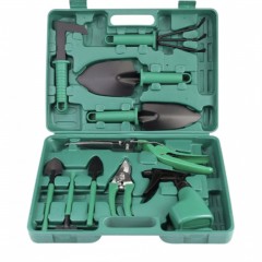Trusa de gradinarit completa, cu 10 piese, servieta plastic verde