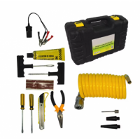 Set Complet de Compresor Auto, 2 cilindri, 12V, Debit de aer de 70L/min, Accesorii, Cutie