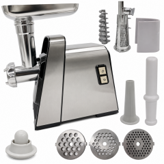 Masina electrica tocat carne, Inox 3800W, 3 site, accesorii incluse