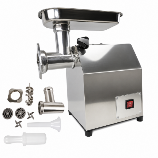 Masina de tocat carne profesionala, 3500W, 150 Kg/h, inox, reductor in baie de ulei, accesorii