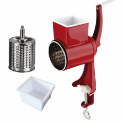 Rasnita manuala de macinat Nuci, Alune, Cafea, Piper, Metalica, Sistem prindere, Rosie