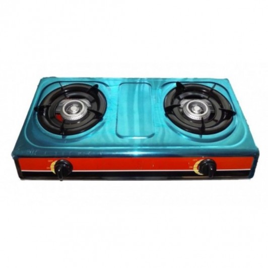 Plita gatit portabila - aragaz din Inox, 2 arzatoare, Alimentare GPL, 72 x 40 x 10 cm