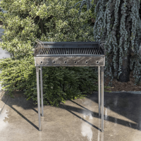 Gratar Metalic pe Carbuni, Picioare detasabile, Sistem de ventilatie, Reglabil 2 nivele, 60 x 40 cm