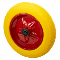 Roata roaba Spuma 350-8, ax 20’’, cu Rulment, sarcina maxima 100 kg, Galben