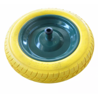 Roata roaba Spuma 350-8, ax 14’’, pentru utilizarea intensiva, Galben-Verde Roata roaba Spuma 350-8, ax 14’’, pentru utilizarea intensiva, Galben-Verde