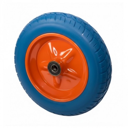 Roata roaba Spuma 400-8, ax 20’’, pentru utilizarea intensiva, Albastru-Portocaliu Roata roaba Spuma 400-8, ax 20’’, pentru utilizarea intensiva, Albastru-Portocaliu