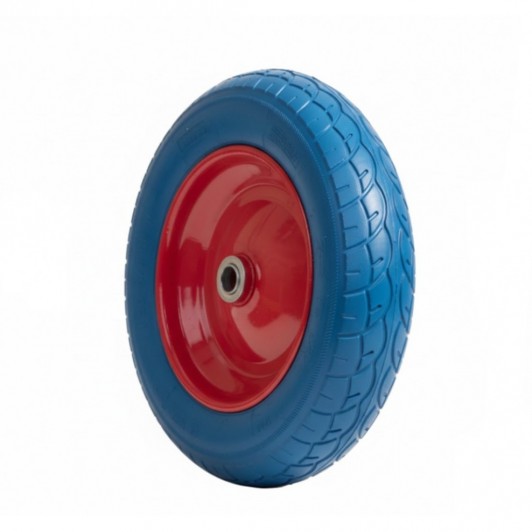 Roata roaba Spuma 400-8, ax 14'’, pentru utilizarea intensiva, Albastru-Rosu Roata roaba Spuma 400-8, ax 14'’, pentru utilizarea intensiva, Albastru-Rosu