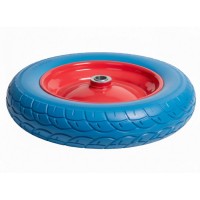 Roata roaba Spuma 400-8, ax 14'’, pentru utilizarea intensiva, Albastru-Rosu Roata roaba Spuma 400-8, ax 14'’, pentru utilizarea intensiva, Albastru-Rosu