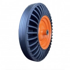 Roata roaba plina 400-8, pe bucsa din otel, janta din metal, ax 16 mm