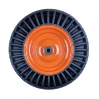 Roata roaba plina 400-8, pe bucsa din otel, janta din metal, ax 16 mm