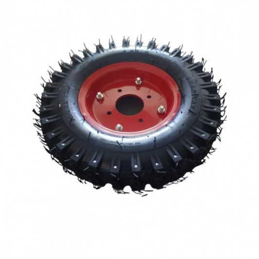 Roata motocultor 400-8, janta + anvelopa + camera, tractiune optima, Flansa Tip America