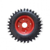 Roata motocultor 400-8, janta + anvelopa + camera, tractiune optima, Flansa Tip America