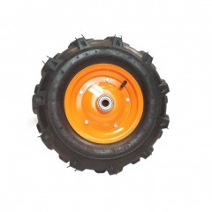 Roata motocultor 400-8, ax de 20 mm, cu rulment, tractiune optima si stabilitate, Portocaliu Roata motocultor 400-8, ax de 20 mm, cu rulment, tractiune optima si stabilitate, Portocaliu