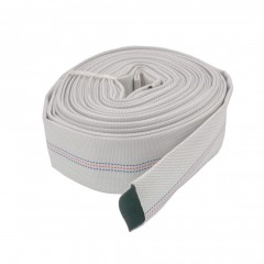Furtun pompier 2'', 20M, 8 Bari, din material textil, cauciucat pe interior, Alb, fara Cuple