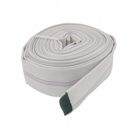 Furtun pompier 2'', 20M, 8 Bari, din material textil, cauciucat pe interior, Alb, fara Cuple