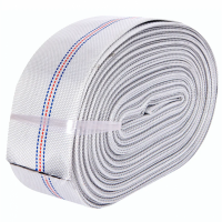Furtun pompier 2'', 20M, 8 Bari, din material textil, cauciucat pe interior, Alb, fara Cuple