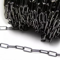 Lant negru 3mm, vrac, 58 metri, 12.5 kg, Otel Durabil