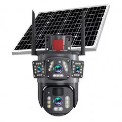 Camera Supraveghere Tripla, Panou Solar, Doua Lentile, Full HD, Senzor de Miscare,10X, EF155-6