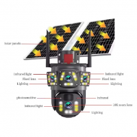Camera Supraveghere Tripla, Panou Solar, Doua Lentile, Full HD, Senzor de Miscare,10X, EF155-6