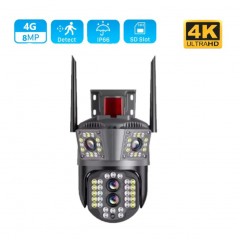 Camera Supraveghere Tripla 4K Wi-Fi, Zoom 10x, PTZ, Detectare Umana, Auto Tracking, IP66, EF112-21