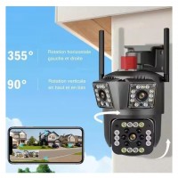 Camera Supraveghere Tripla 4K Wi-Fi, Zoom 10x, PTZ, Detectare Umana, Auto Tracking, IP66, EF112-21