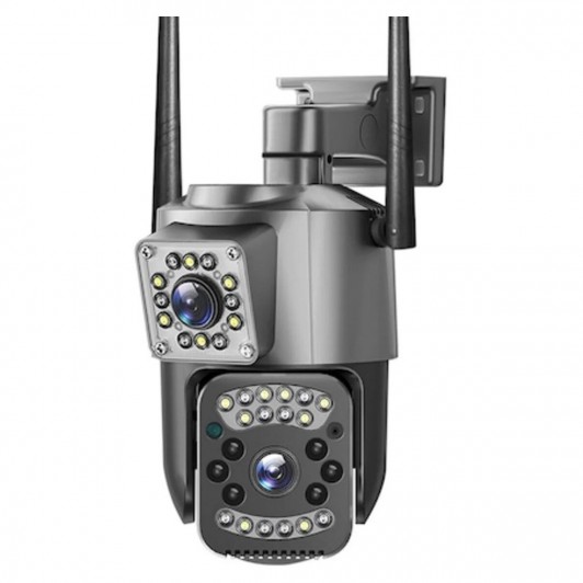 Camera de Supraveghere cu Wi-Fi, 8MP, 4K, Lentila Dubla, Zoom 10x, PTZ, IP66, Neagra, EF112-17